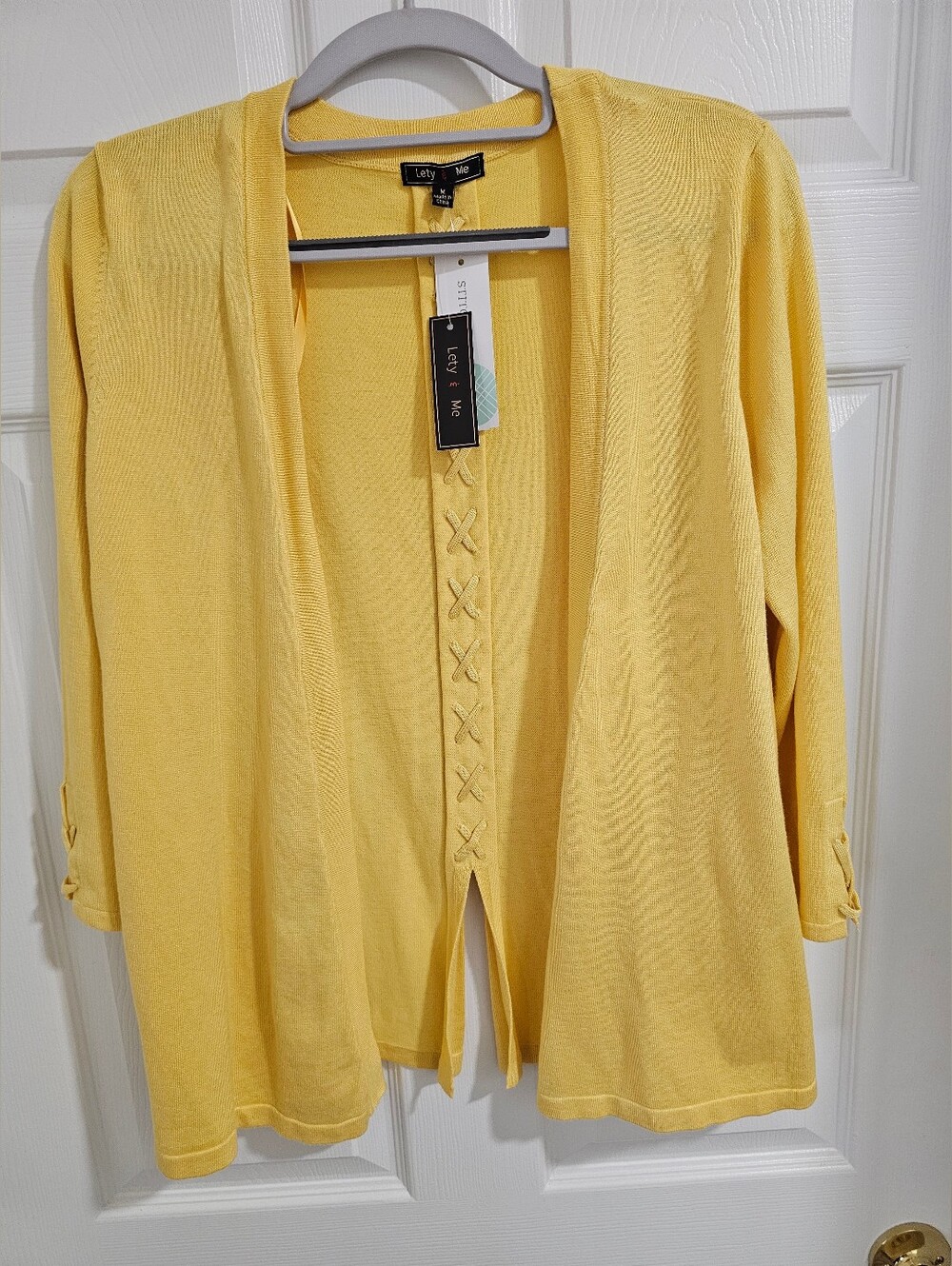 Lety Me Yellow Open-Front Lightweight Cardigan